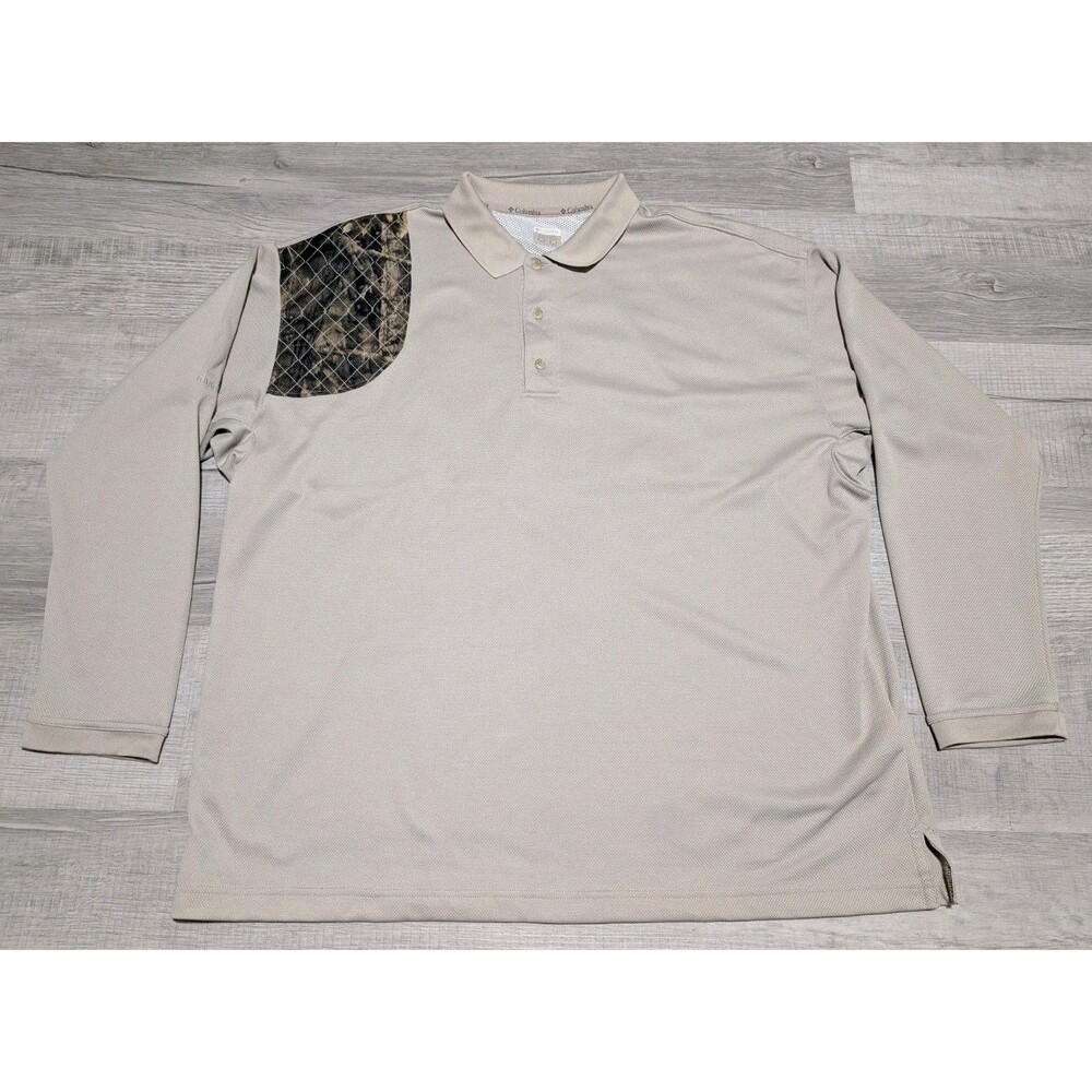 Columbia Sportswear PHG Long Sleeve Polo Shirt Hunting Men's Sz XXL 2XL
